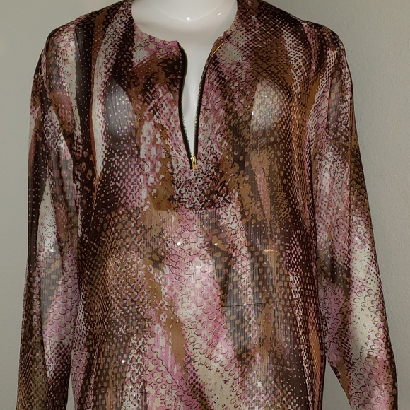 Plus size zippered long sleeve Tunic - Picture 1 of 4